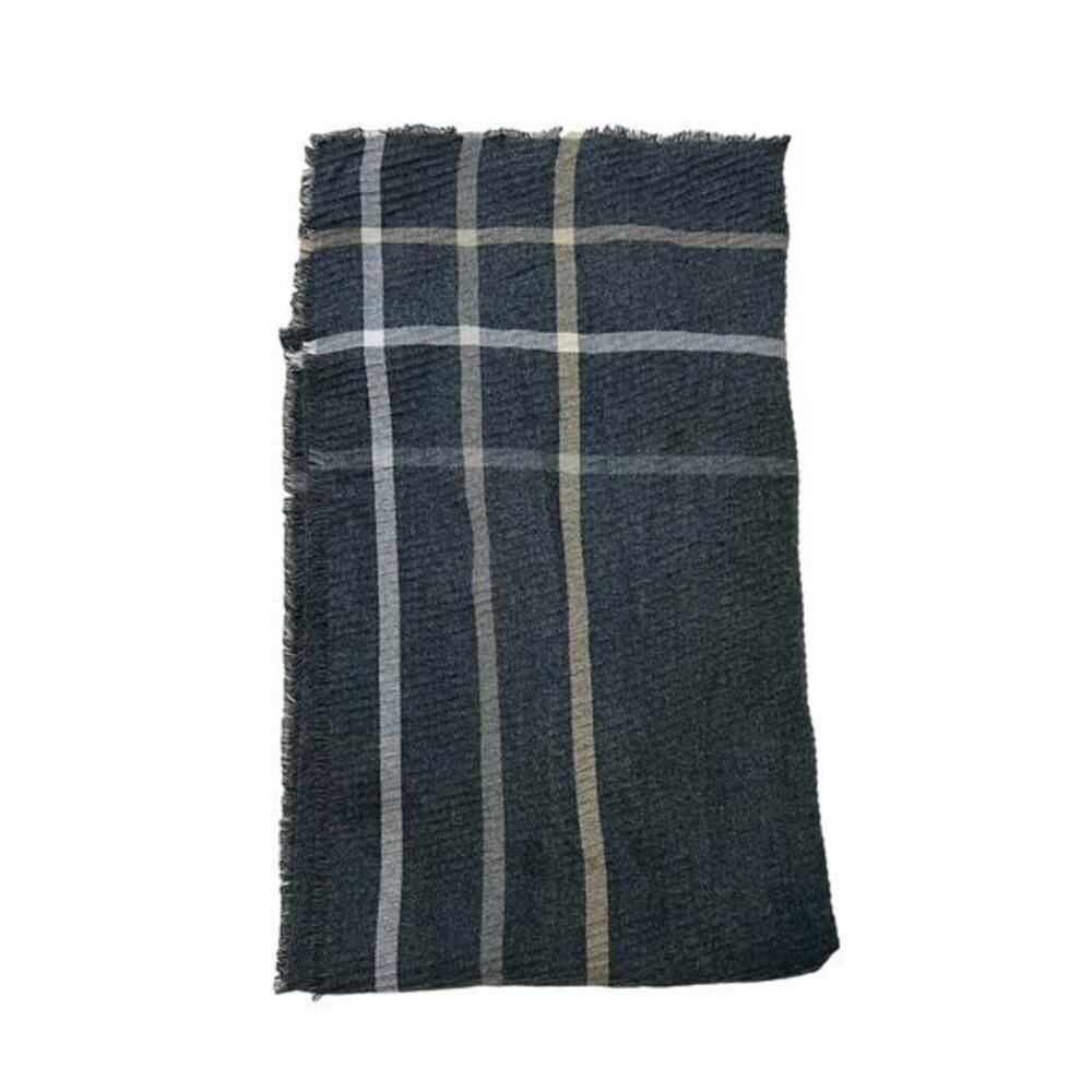 ISA & STEF Gray Plaid Scarf Shawl